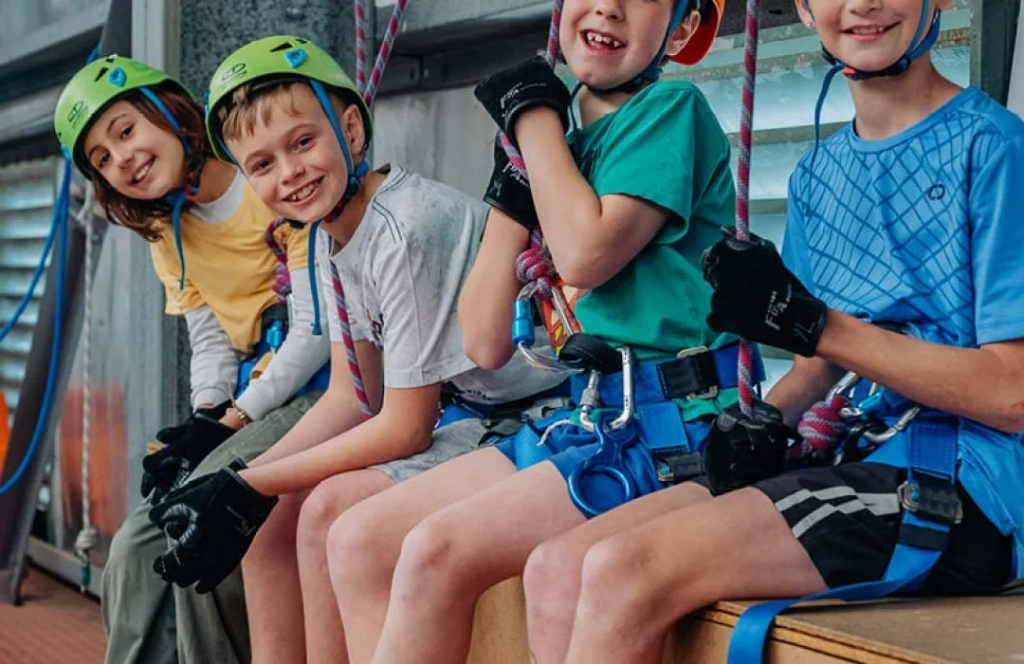 Working with a team for an outdoor activity