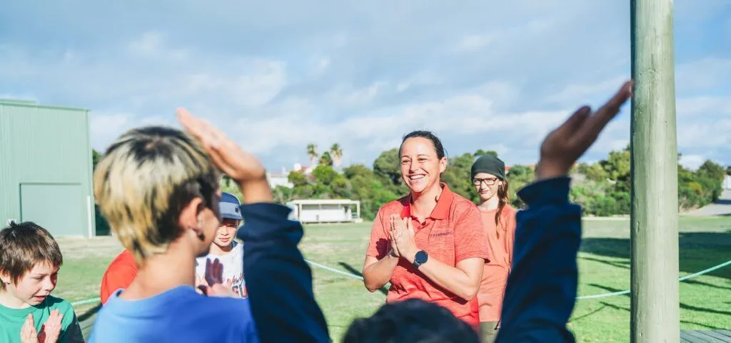 Mentors in an outdoor activity