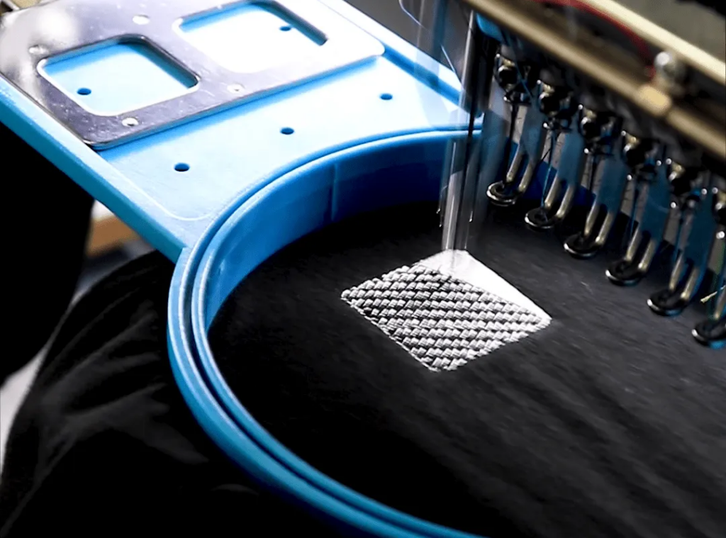 Embroidery Process done at Custom Branded Workwear and Merchandise