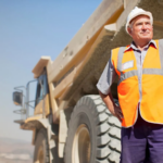 Man wearing HiVis Vest Safety Workwear doing field work for a manufacturing industry