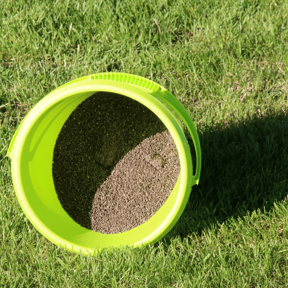 Eco-friendly-lawn-products-Bucket-of-festiliser-for-lawn