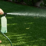 Australian-Lawn-Care-man-watering-lawn-with-a-soil-mix-product