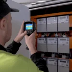 Strata-electrical-services-Perth-Man-using-device-to-detect-eletrical-problems